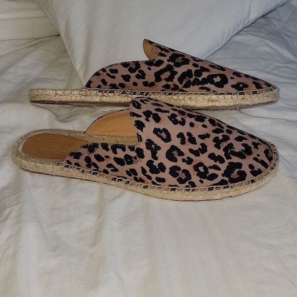 New JCrew Animal Leopard Printed Espadrille Mule Slides Size 11 - Picture 13 of 13